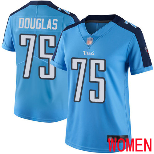 Tennessee Titans Limited Light Blue Women Jamil Douglas Jersey NFL Football #75 Rush Vapor Untouchable